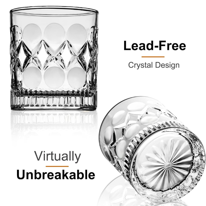 Pack OF 2 Spiral Design Whiskey Glasses For Parties And Bars-Wine and Whiskey Decanter