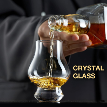 Pack of 4 Flask Design Whiskey Glasses Elegant Barware Set-Wine and Whiskey Decanter