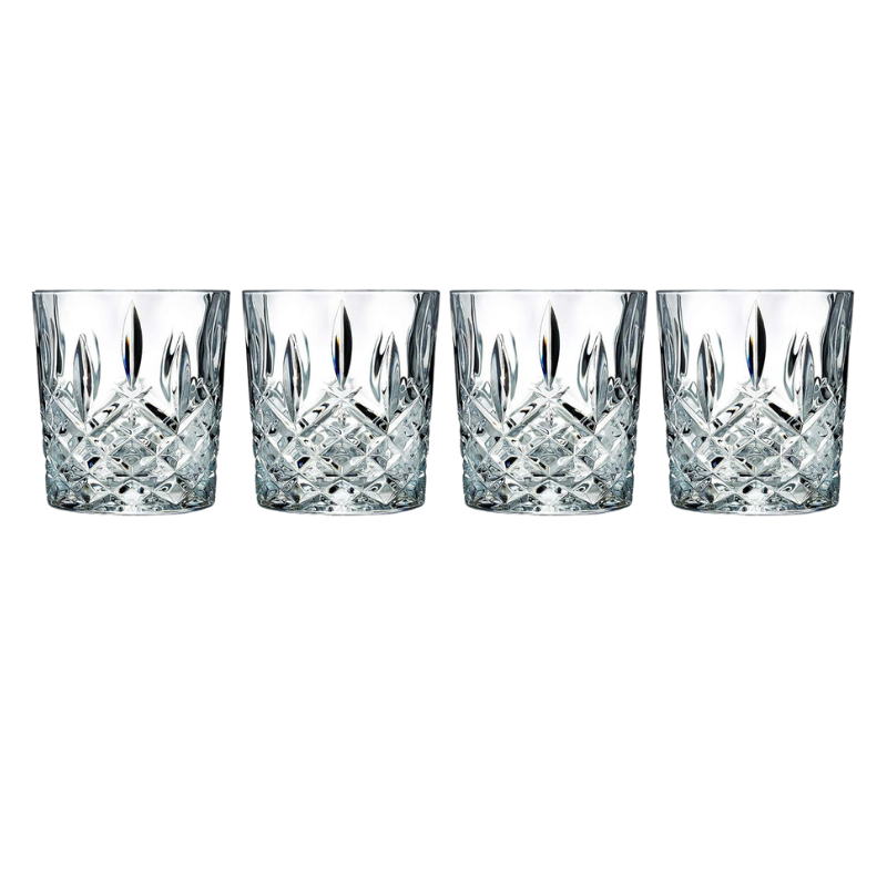 Pack OF 4 Round Diamond Whiskey Glasses For A Classic Experience-Wine and Whiskey Decanter