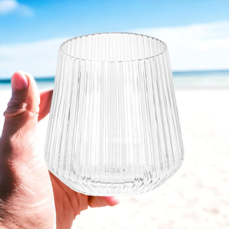 Pack OF 5 Striped Whiskey Glasses Elegant Barware Set