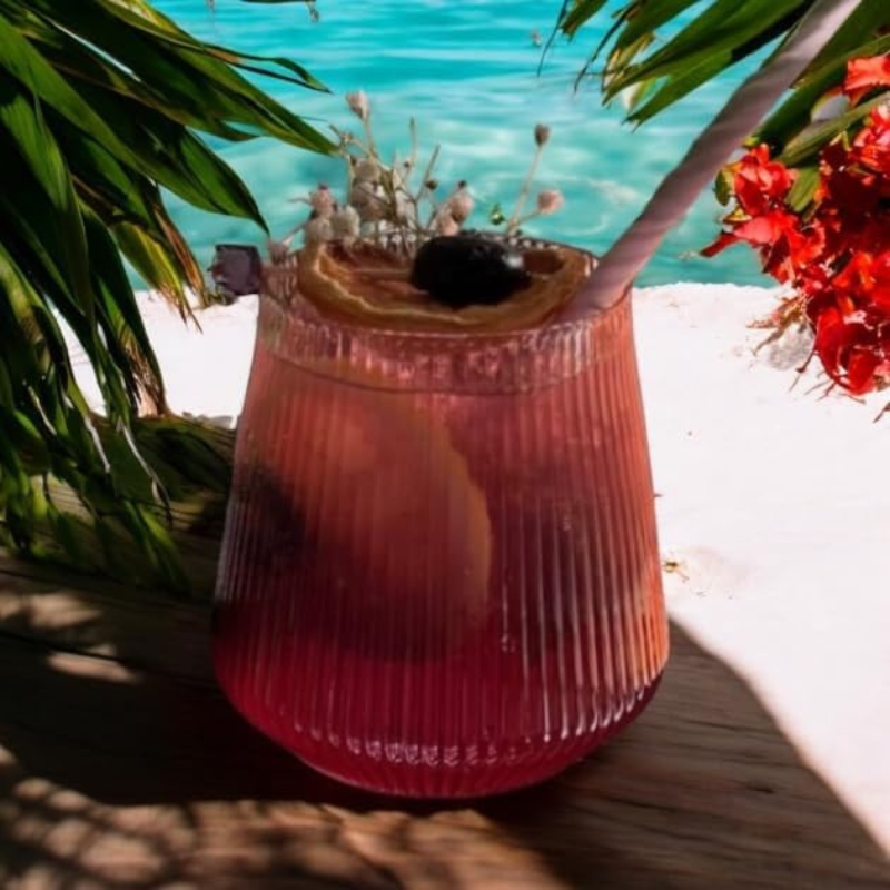 Pack OF 5 Striped Whiskey Glasses Elegant Barware Set