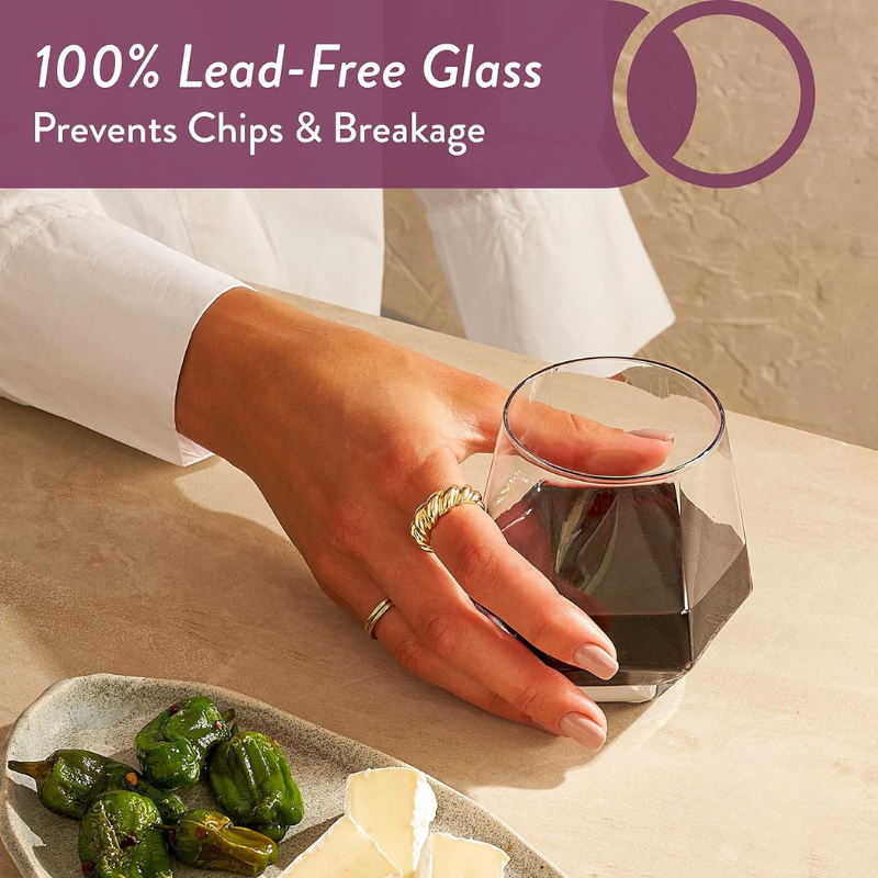 Pack OF 6 Hexagonal Whiskey Glasses For Bourbon And Cocktails-Wine and Whiskey Decanter