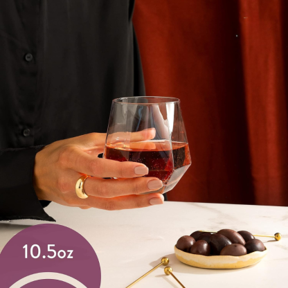 Pack OF 6 Hexagonal Whiskey Glasses For Bourbon And Cocktails-Wine and Whiskey Decanter