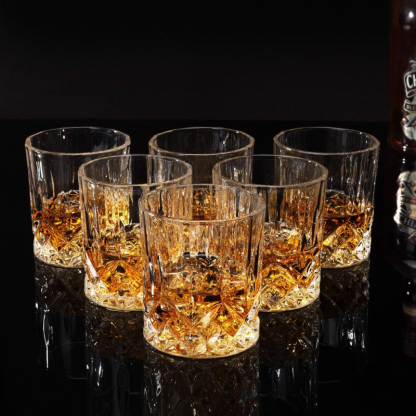 Pack OF 6 Old Fashioned Whiskey Glasses For Classic Cocktails-Wine and Whiskey Decanter