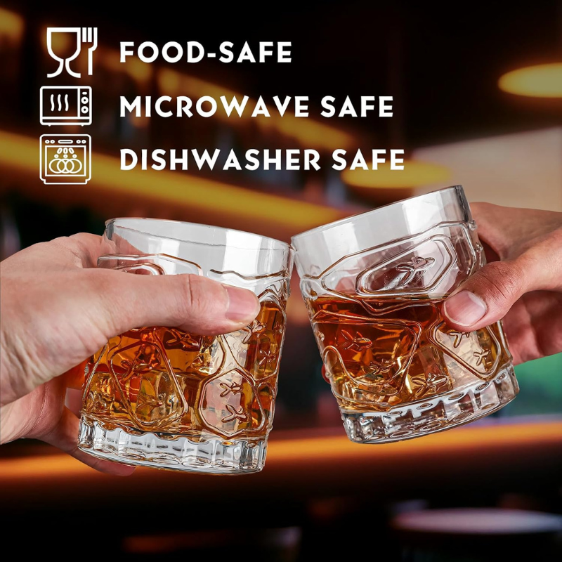 Pack OF 6 Starfish Design Whiskey Glasses For Coastal Style-Wine and Whiskey Decanter