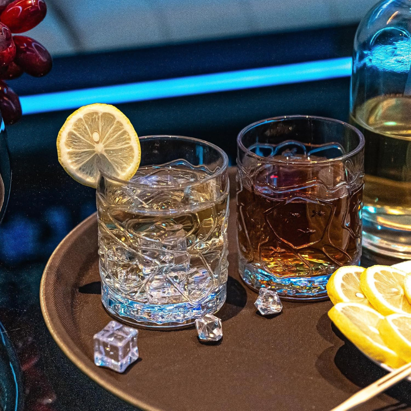 Pack OF 6 Starfish Design Whiskey Glasses For Coastal Style-Wine and Whiskey Decanter