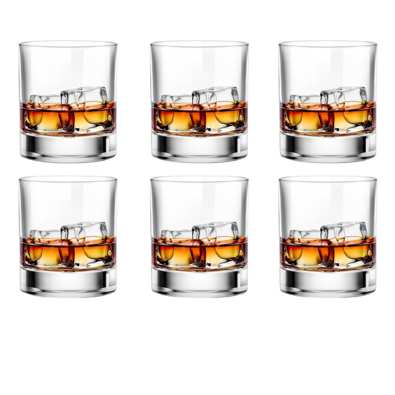 Pack Of 6 Stylish Design Whiskey Glasses Elegant Barware Set-Wine and Whiskey Decanter