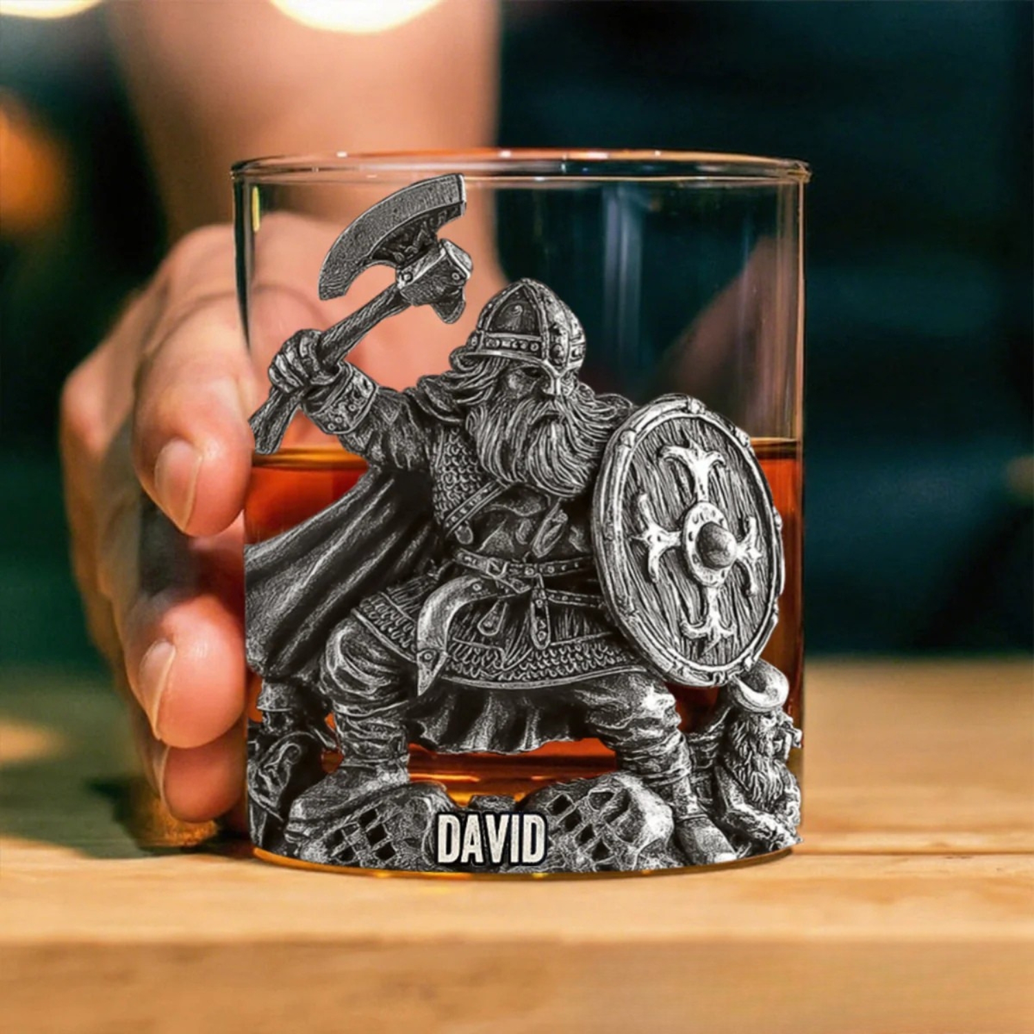 Personalized Viking Ship Engraved Whiskey Glass