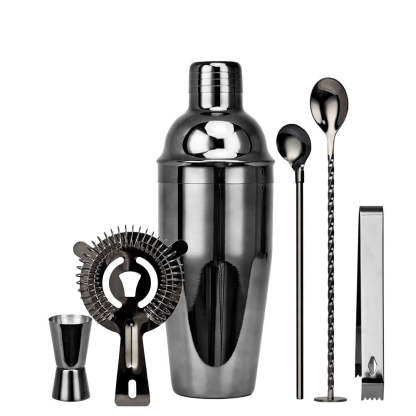 6-Piece Boston Shaker-Wine and Whiskey Decanter