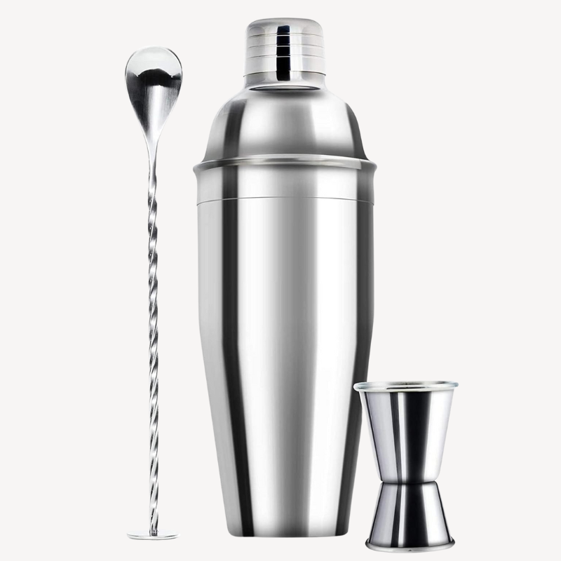 Professional Stainless Steel Cocktail Shaker Complete Bar Kit-Wine and Whiskey Decanter