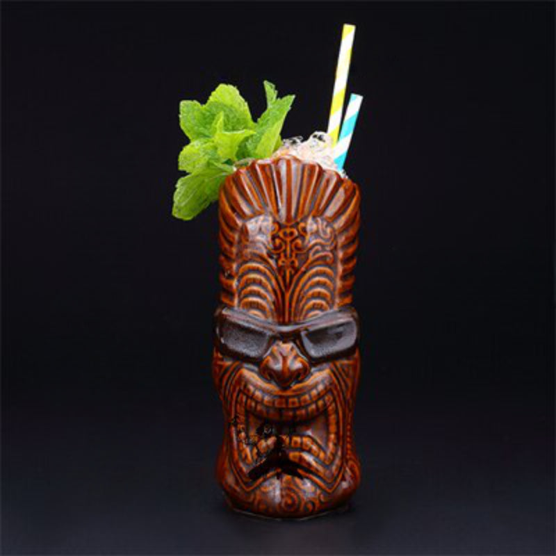 Ceramic Patterned Tribal Mug-Wine and Whiskey Decanter