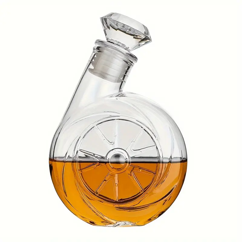 Retro Car Wheel Glass Decanter