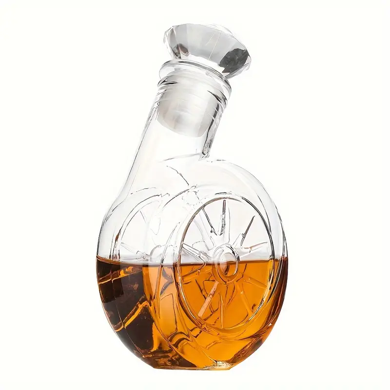 Retro Car Wheel Glass Decanter