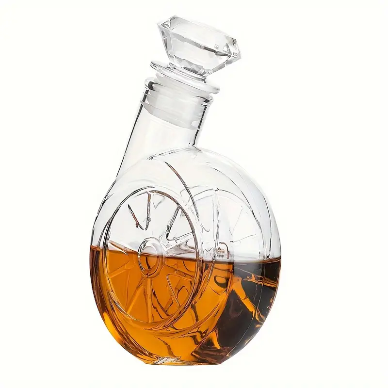 Retro Car Wheel Glass Decanter