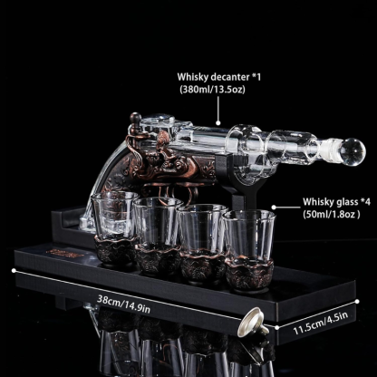 Revolver Whiskey Decanter Set Vintage Barware Gift-Wine and Whiskey Decanter