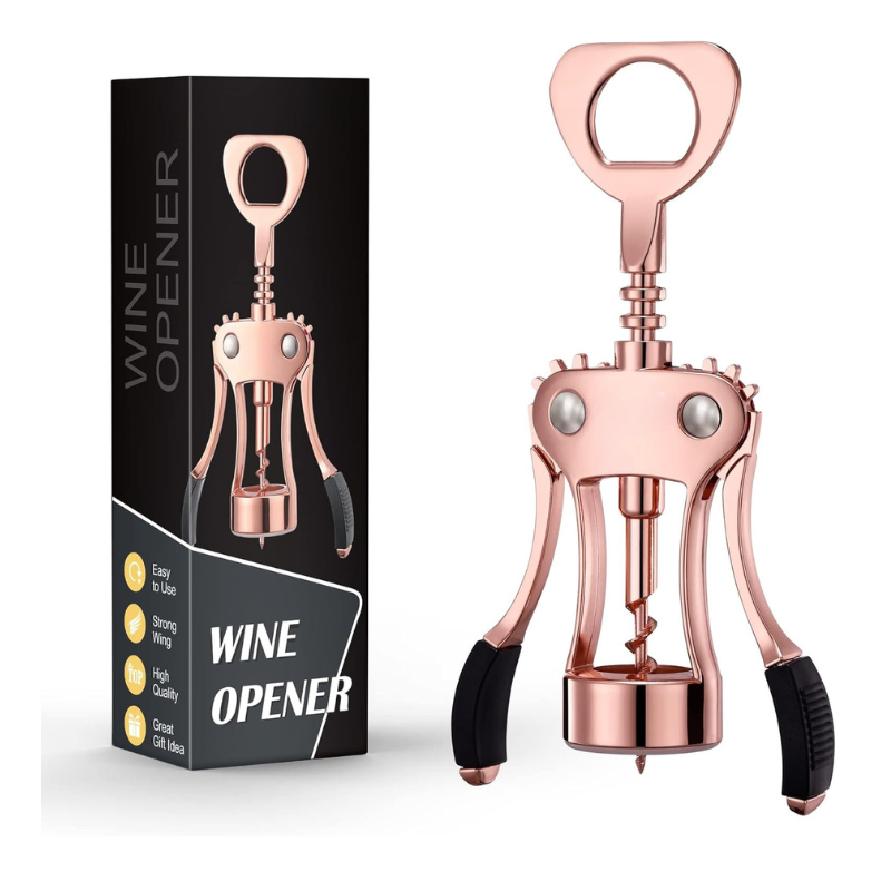Rose Gold Wing Corkscrew And Effortless Wine Opening-Wine and Whiskey Decanter