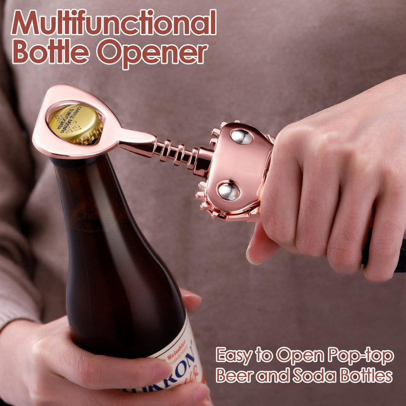 Rose Gold Wing Corkscrew And Effortless Wine Opening-Wine and Whiskey Decanter