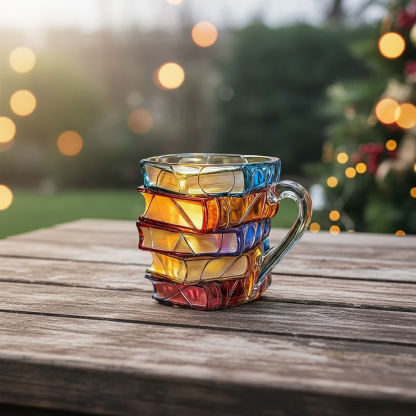 3D Pattern Book Mug For Christmas Gift And Holiday Events