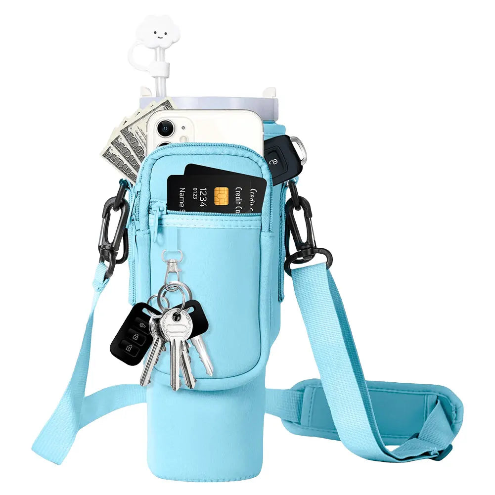 Tumbler Carrier Bag With Adjustable Shoulder Strap-Wine and Whiskey Decanter