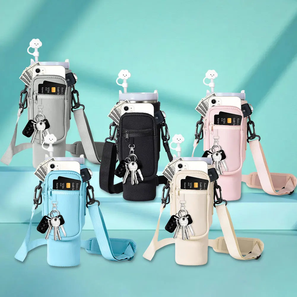 Tumbler Carrier Bag With Adjustable Shoulder Strap-Wine and Whiskey Decanter