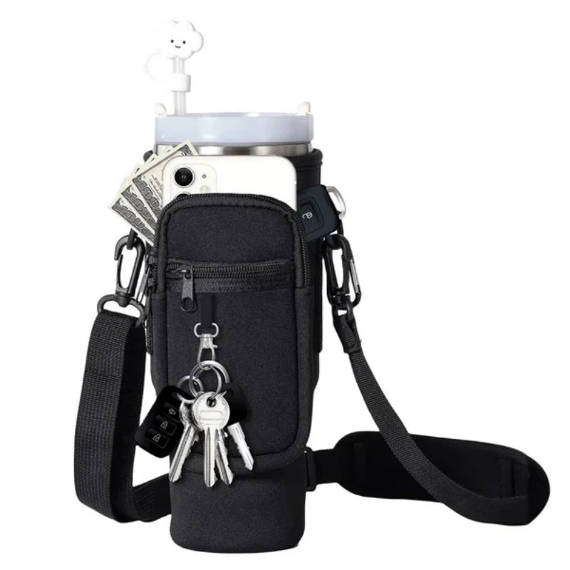 Tumbler Carrier Bag With Adjustable Shoulder Strap-Wine and Whiskey Decanter