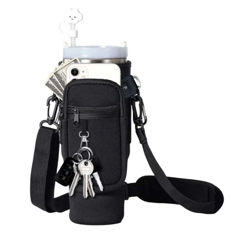 Tumbler Carrier Bag With Adjustable Shoulder Strap-Wine and Whiskey Decanter