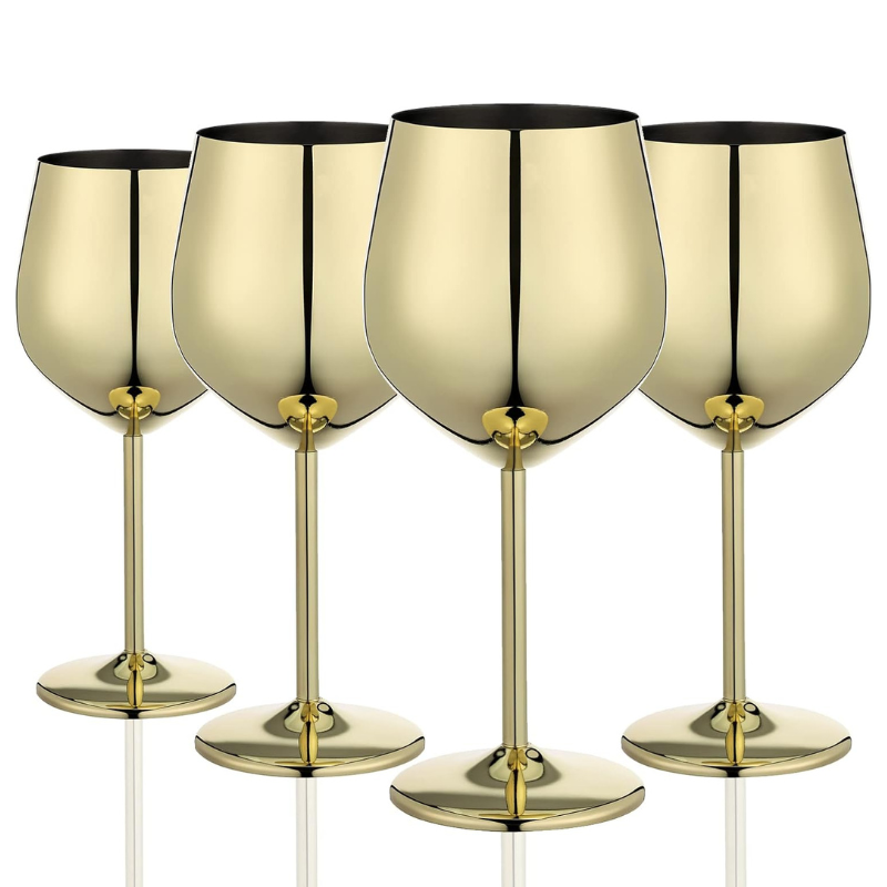 Stainless Steel Wine Glasses Set of 4 For Unbreakable and Stylish-Wine and Whiskey Decanter
