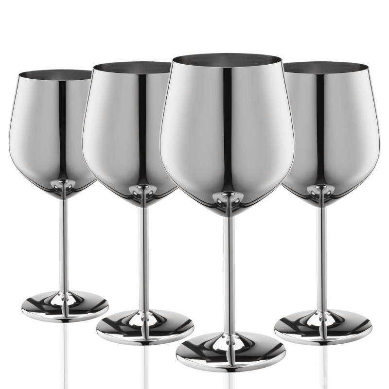 Stainless Steel Wine Glasses Set of 4 For Unbreakable and Stylish-Wine and Whiskey Decanter