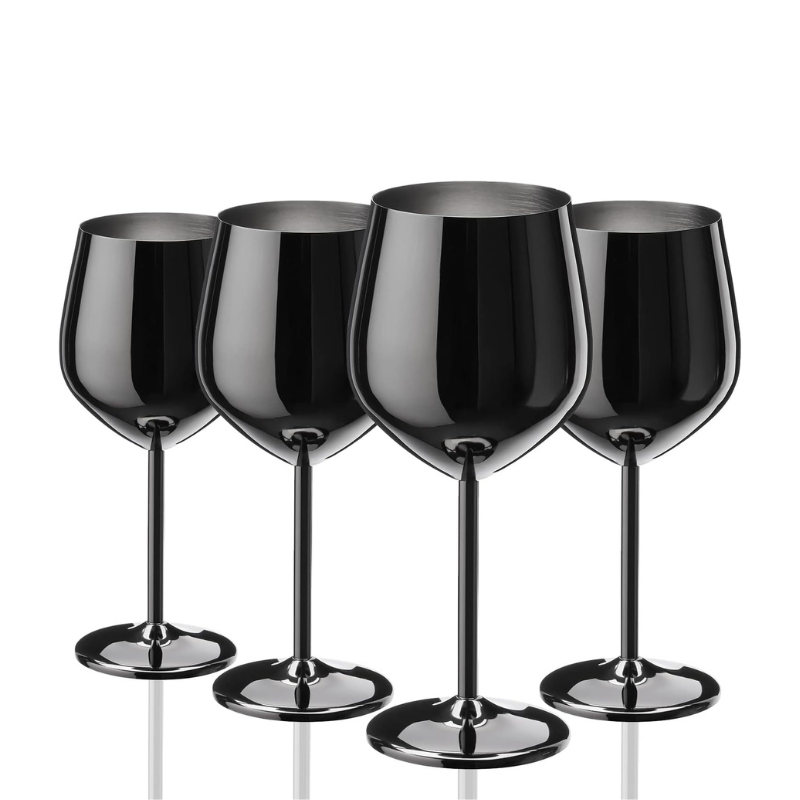 Stainless Steel Wine Glasses Set of 4 For Unbreakable and Stylish-Wine and Whiskey Decanter