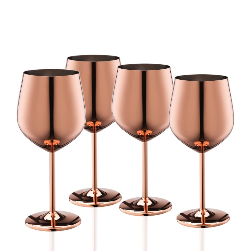 Stainless Steel Wine Glasses Set of 4 For Unbreakable and Stylish-Wine and Whiskey Decanter