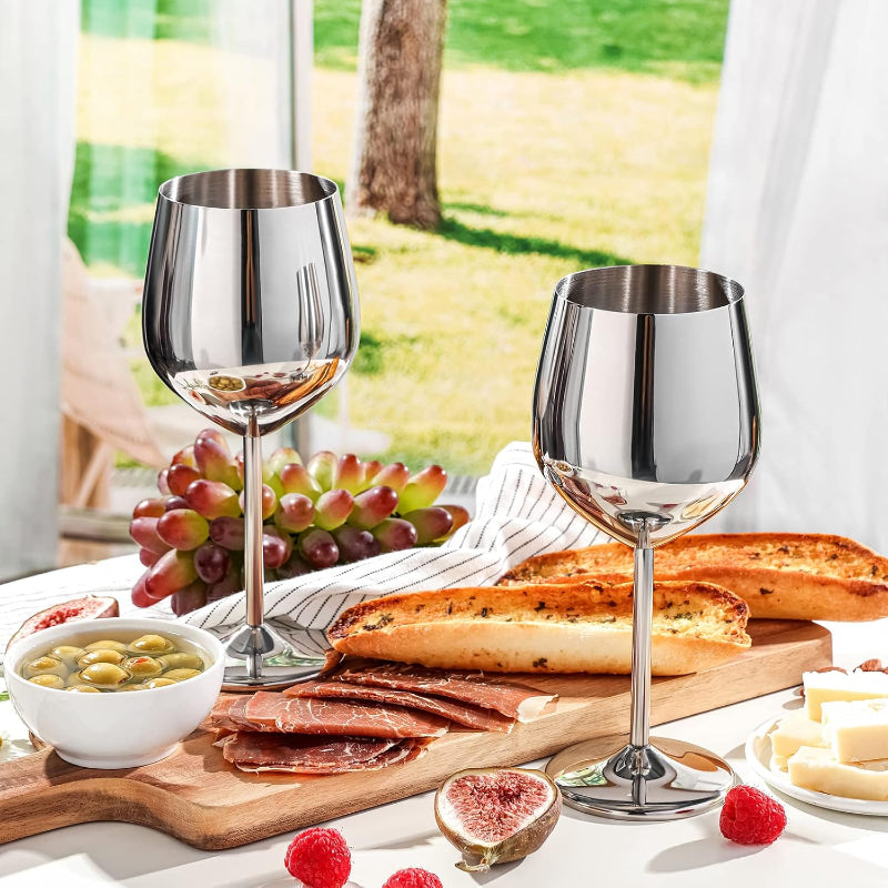 Stainless Steel Wine Glasses Set of 4 For Unbreakable and Stylish-Wine and Whiskey Decanter