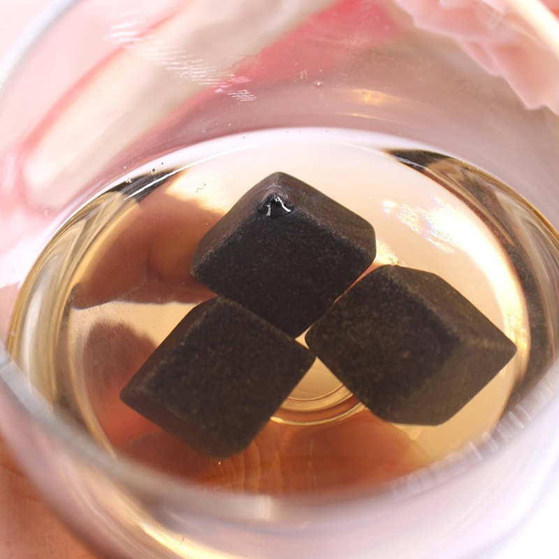 Reusable Whiskey Stones Set of 18 Chilling Rocks with Velvet Bags