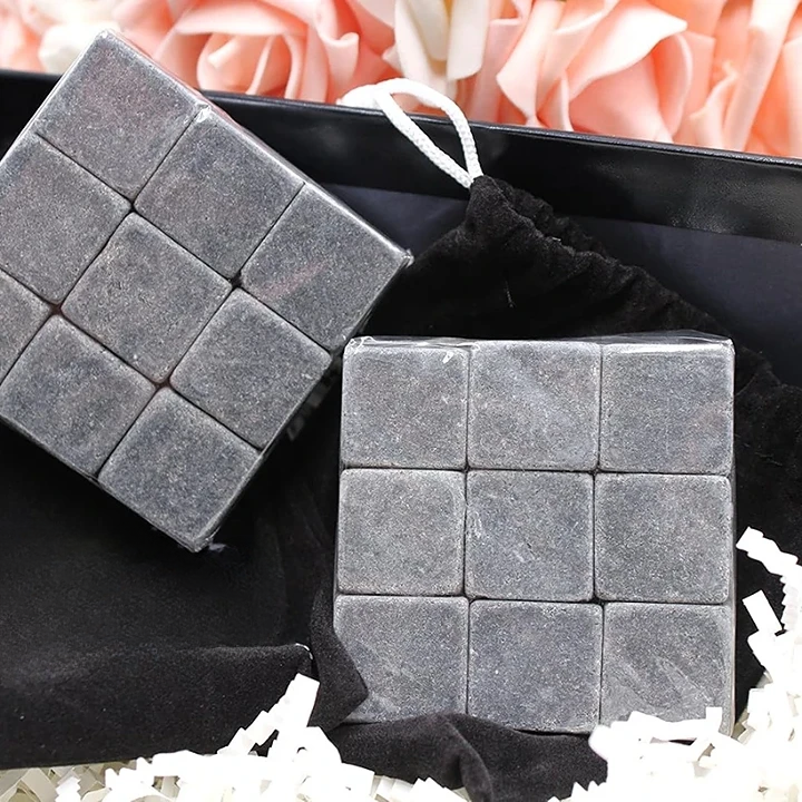 Reusable Whiskey Stones Set of 18 Chilling Rocks with Velvet Bags-Wine and Whiskey Decanter