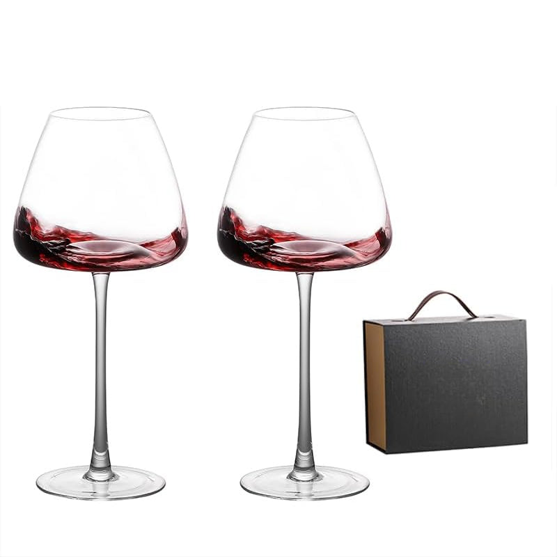 Crystal Wine Glasses For Elegant Gift Box And Long Stem Design