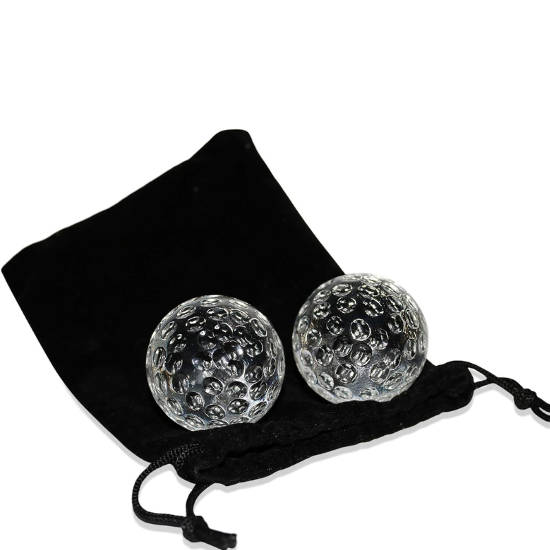 Golf Ball Whiskey Stones Set For Crystal Chillers with Velvet Pouch