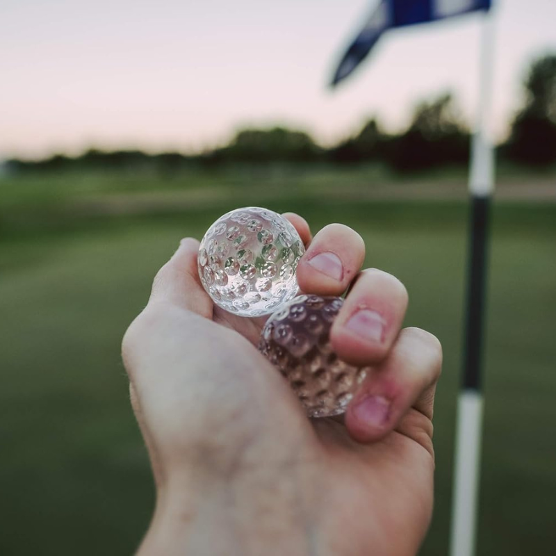 Golf Ball Whiskey Stones Set For Crystal Chillers with Velvet Pouch