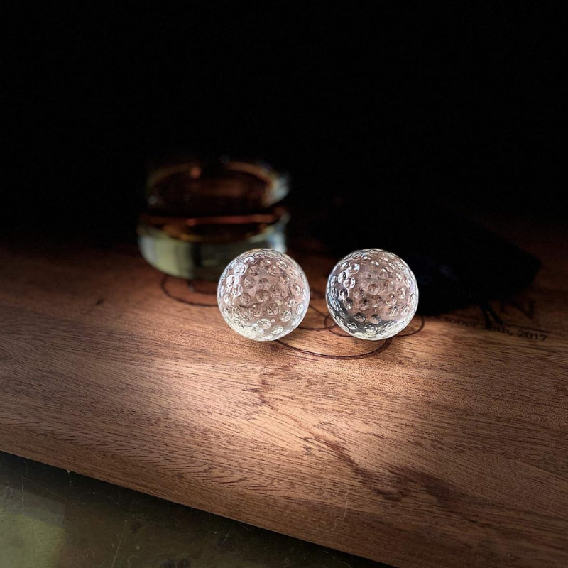 Golf Ball Whiskey Stones Set For Crystal Chillers with Velvet Pouch