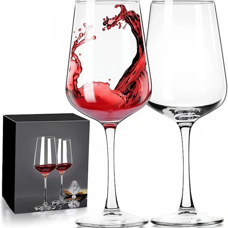 12 oz Long Stem Wine Glasses For Elegant And Hand-Blown Set