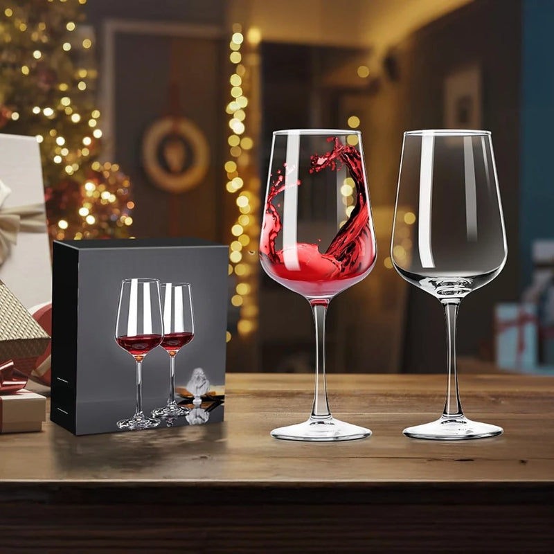 12 oz Long Stem Wine Glasses For Elegant And Hand-Blown Set