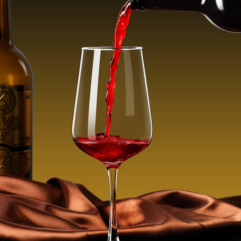 12 oz Long Stem Wine Glasses For Elegant And Hand-Blown Set