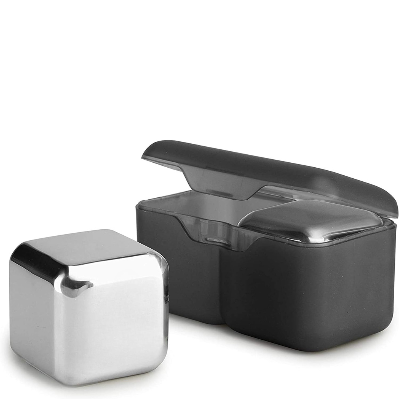 Stainless Steel Chilling Stones Reusable Beverage Chillers Set-Wine and Whiskey Decanter