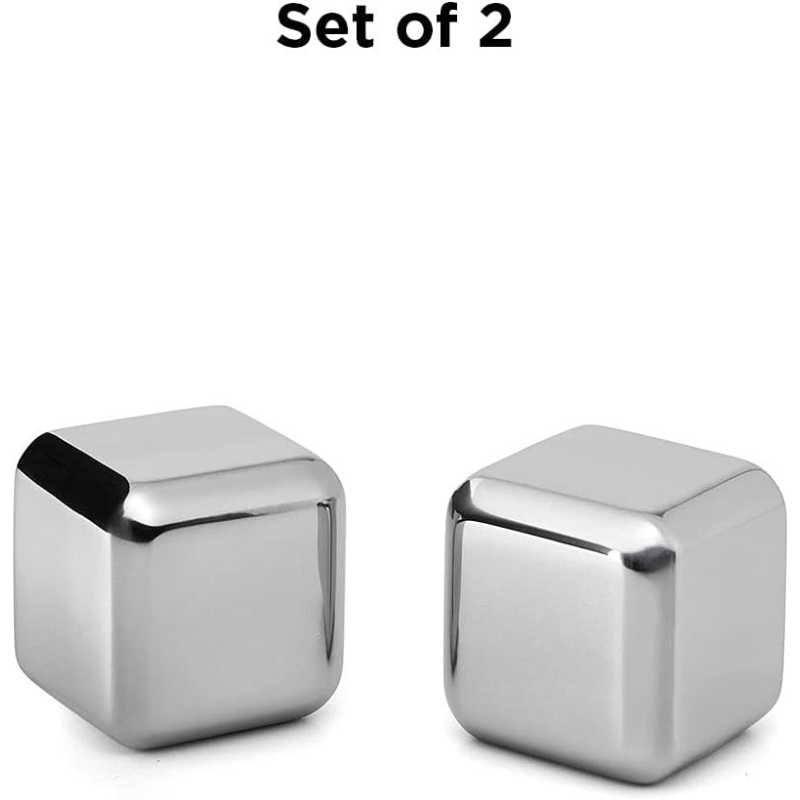 Stainless Steel Chilling Stones Reusable Beverage Chillers Set-Wine and Whiskey Decanter