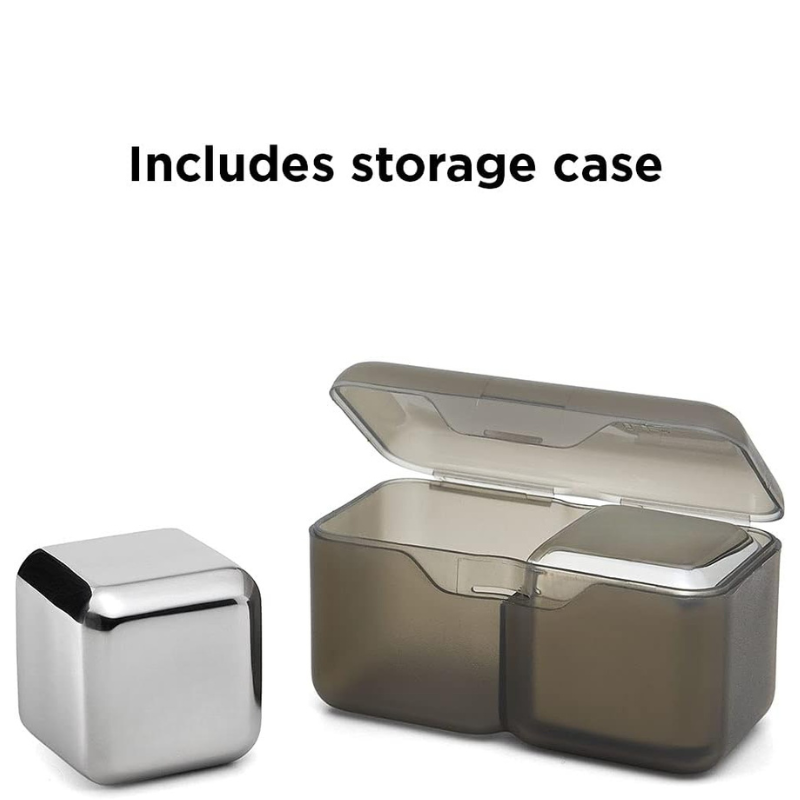 Stainless Steel Chilling Stones Reusable Beverage Chillers Set-Wine and Whiskey Decanter