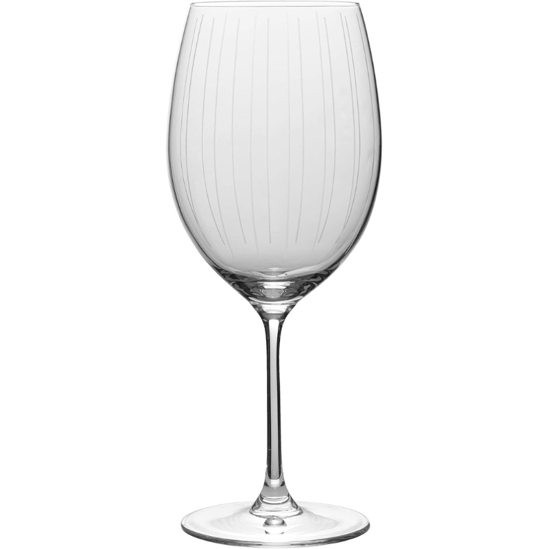 Bordeaux Style Wine Glasses Set of 4 Elegant Etched Crystal Glasses-Wine and Whiskey Decanter