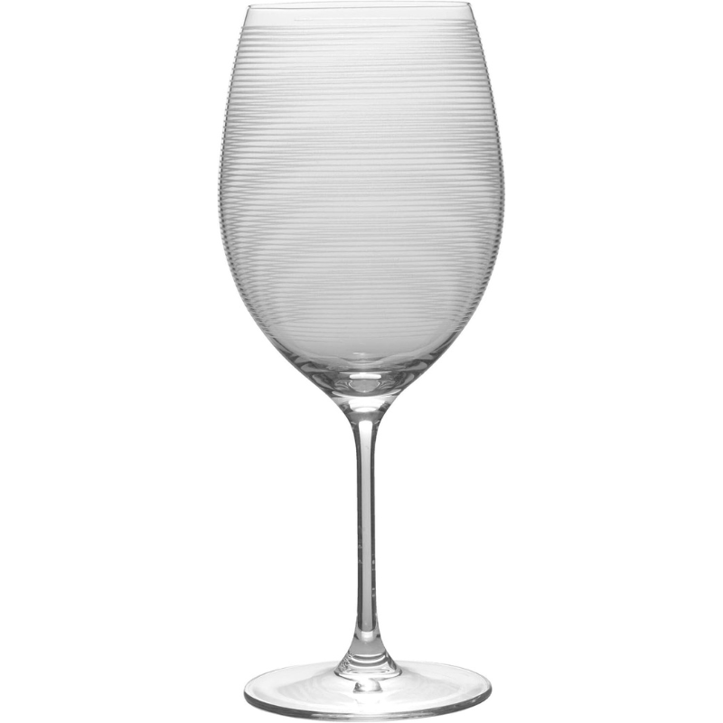 Bordeaux Style Wine Glasses Set of 4 Elegant Etched Crystal Glasses-Wine and Whiskey Decanter