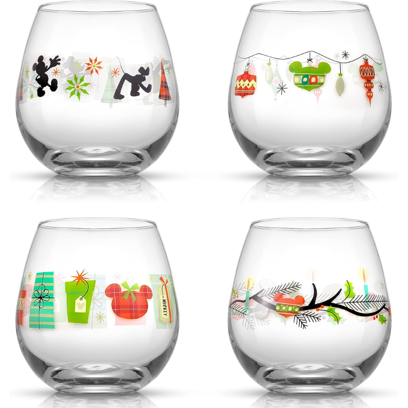 Cartoon Printed Wine Glasses Fun Set For All Occasions-Wine and Whiskey Decanter