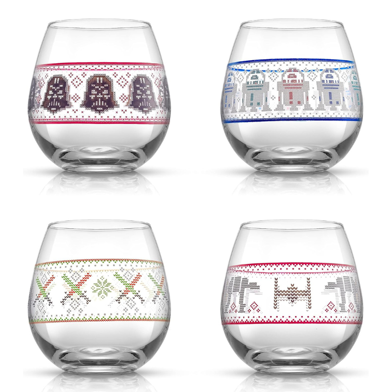 Cartoon Printed Wine Glasses Fun Set For All Occasions-Wine and Whiskey Decanter