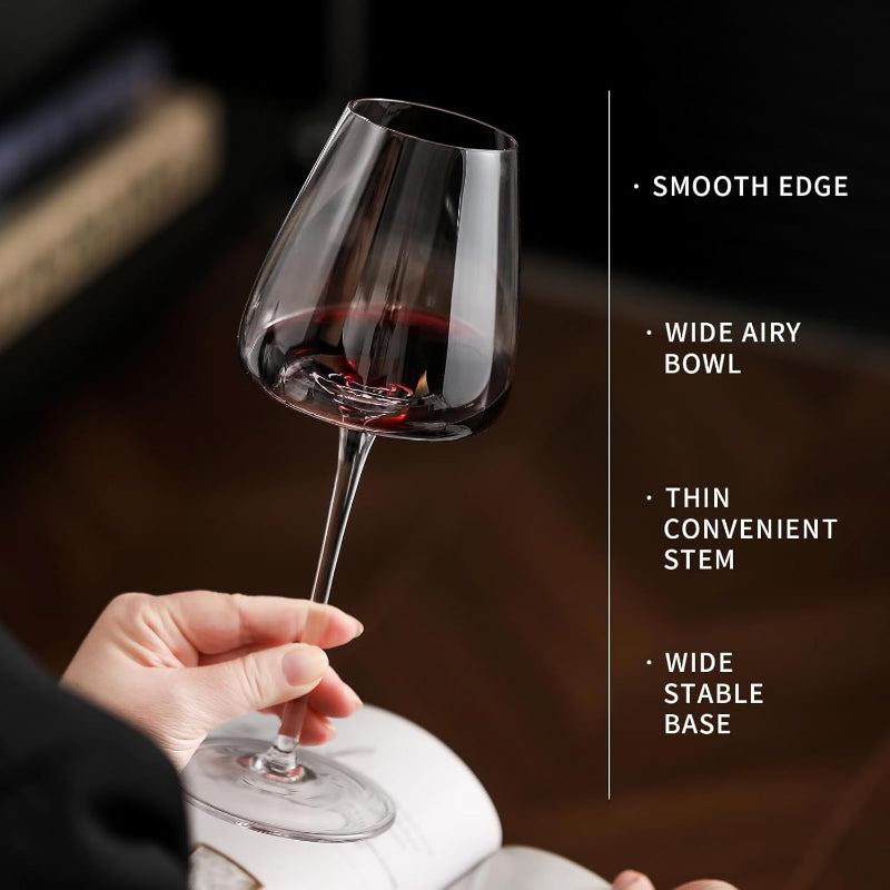 Crystal Wine Glasses Set Gift Box And Long Stem Design