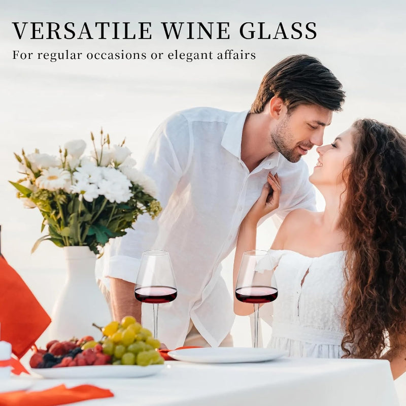 Crystal Wine Glasses Set Gift Box And Long Stem Design