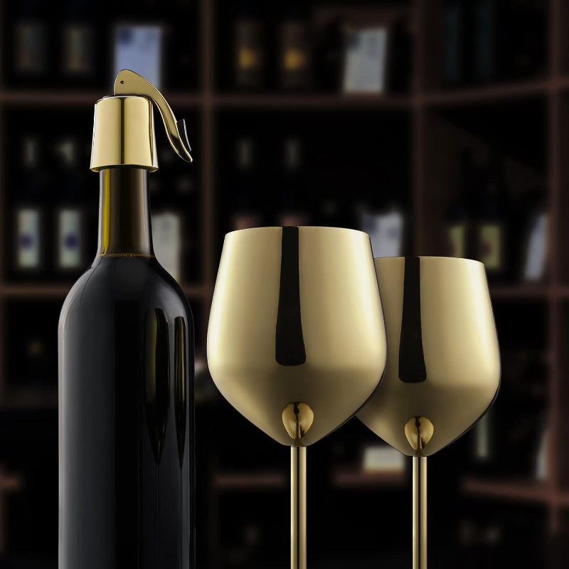 Stainless Steel Wine Glasses Set of 4 For Unbreakable and Stylish-Wine and Whiskey Decanter